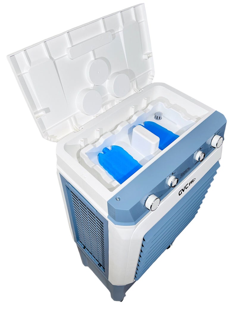 gvc pro Air cooler GVC PRO 120W, effective area 25-30m²,with water-operated and characterize by large water tank which reach to 40L, max airflow 3500 m³/h GVCAR-9640 40 L 120 W GVCAR-9640 Blue/White - Image 2