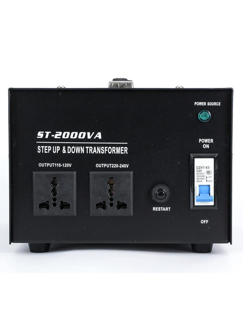 Generic - 2000W Voltage Converter UK US Step Up Down Transformer with Circuit Break Protection Ideal for Travel and Appliances - Image 1