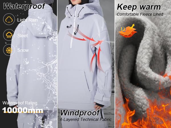 HOTIAN Women's Snow Snowboard Suits Baggy Ski Suit Men's Ski Jacket and Pants Set Insulated Snowsuits Waterproof Winter - Image 5