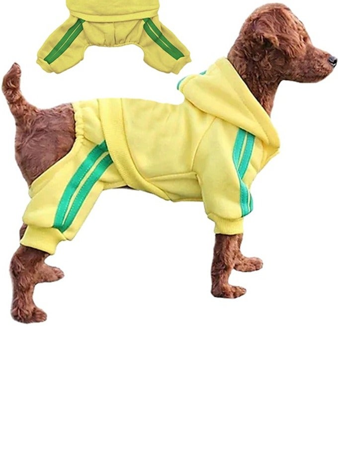 Loquat ملابس حيوانات أليفة خارجية رياضية بغطاء رأس لخريف وشتاء باللون الأصفر - Image 1