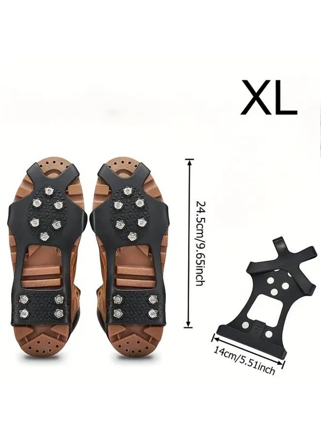 Heavy Duty 10 Tooth Anti Skiing Ice Grip With Adjustable Strap XL Size For Hiking Climbing Winter Walking - Image 5