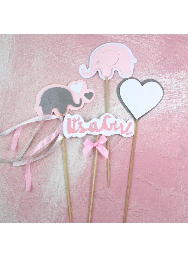 Baking Cake Decoration Baby Hundred Days Celebration Elephant Baby Birthday Card Birthday Party Dessert Dress Up-Specifications:Love Elephant (Girl) - Image 1