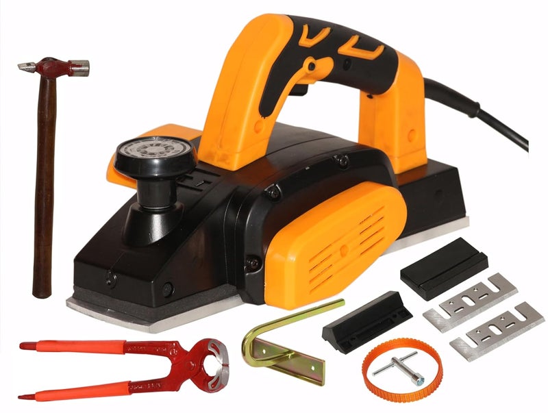Digital Craft Digital Craft Wood Planer 800W Machine of Carpentry HighPower MultiFunction Electric Planer Professional Woodworking Machine Electric Wood Planer Machine 82mm8Inch Pincer PlierHammer 200 gm 