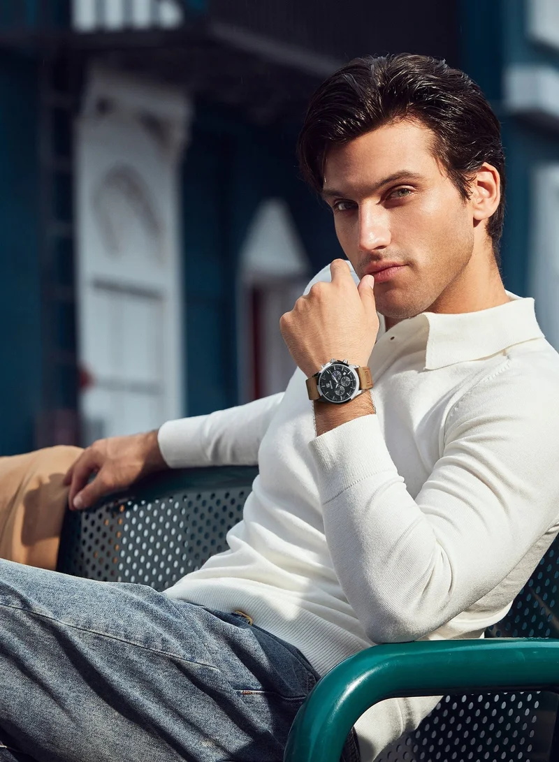 Benyar Buckle D BY BENYAR Men's Chronograph Watch 30 m Waterproof Luminous Classic Fashion Watches Large Dial Date Analogue Quartz Watch Elegant Gift for Men  | Best Price UAE