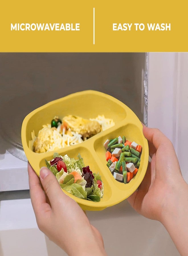 Imasafe Silicone Baby Feeding Set | Baby-Led Weaning Essentials | Includes Suction Plate, Bowl, Cup, Spoon, Fork, and Bib | Safe and Durable Baby Feeding Products - 6 Piece (Yellow) - Image 4