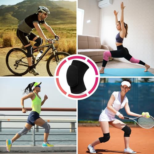 RYBTB Volleyball Knee Pads,Knee Pads for Women,Men,Kids,Girls,Knee Brace for Basketball Volleyball Football Dance Yoga Tennis Running Cycling Workout Climbing (Black, Small) - Image 4