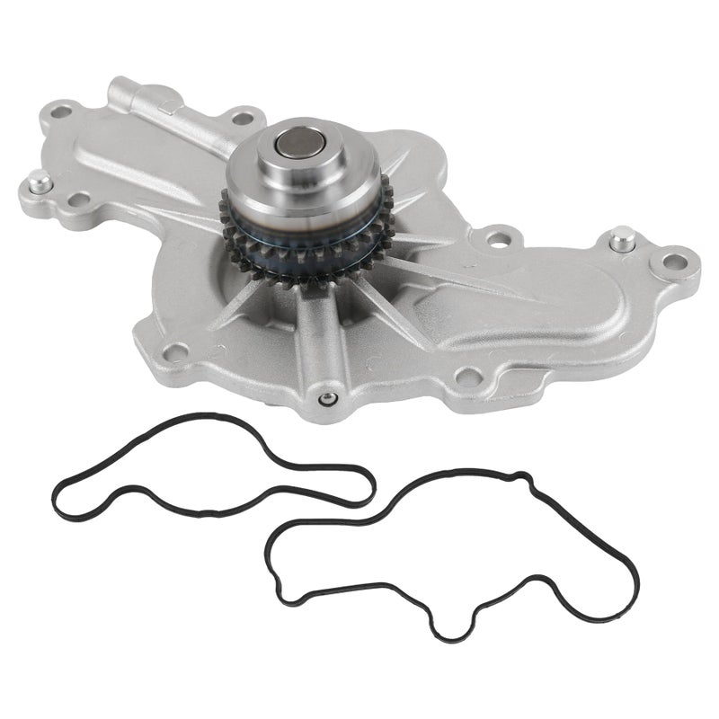 AW6348 Water Pump with Gasket Compatible with Ford Edge Fusion Flex Explorer Taurus 20112019 Compatible with Lincoln MKS MKZ MKT MKX MAZDA 6 CX9 with DoubleRow Sprocket Engine 35L 37L