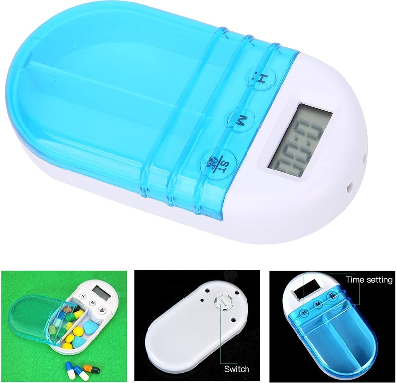 klarako Electric Pills Organizer with Alarm Reminder, Digital Tablet Box Medicine Storage Case for Travel Dispenser, Powered by 1 x Button Battery(Not Included) - Image 3