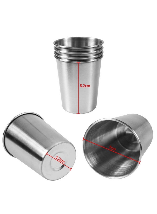 EVERMARKET 6 Pack 8 Ounce 230ml Stainless Steel Cups Shatterproof Pint Drinking Cups Metal Drinking Glasses for Kids and Adults - Image 2