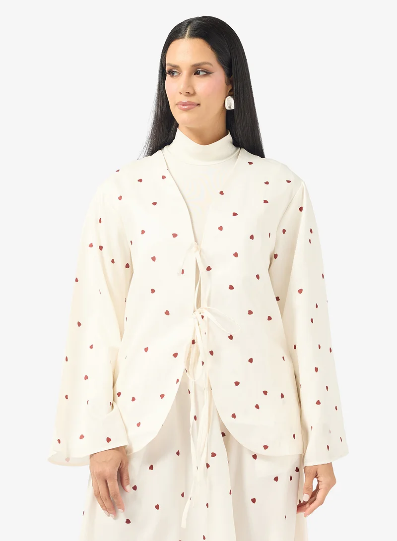 Khizana  Printed Tie Up Top & Skit Set for Women | Best Price UAE