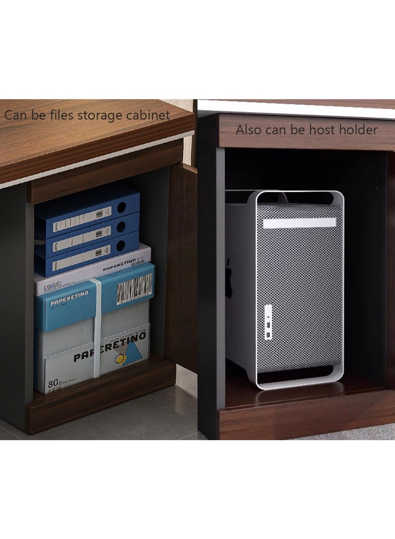 طاولة كمبيوتر، مكتب كمبيوتر بثلاثة أدراج وخزانة، مكتب تنفيذي للعمل مع مساحة تخزين، محطة عمل منزلية، مكتب كمبيوتر محمول، طاولة قراءة وتعلم للأطفال (YN056) - Image 5