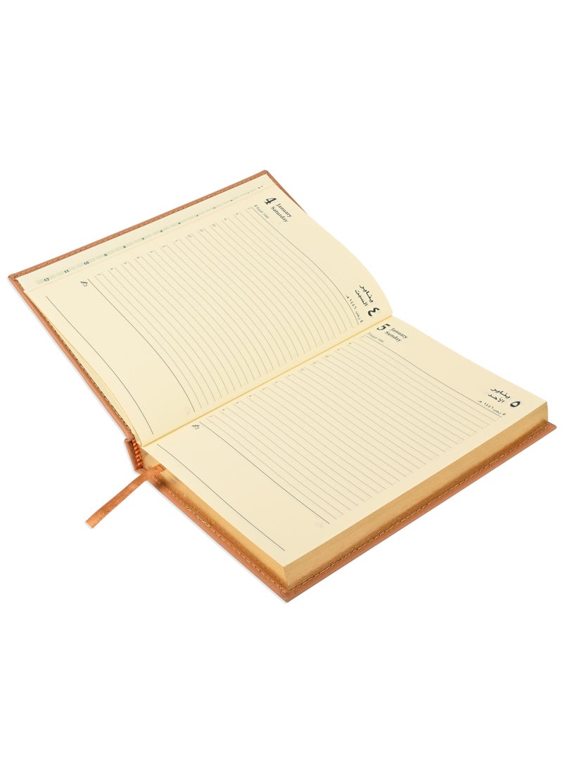 FIS FIS Golden A5 Diary 2025 (Arabic/English) Brown - FSDI26AEG25BR  - Image 2