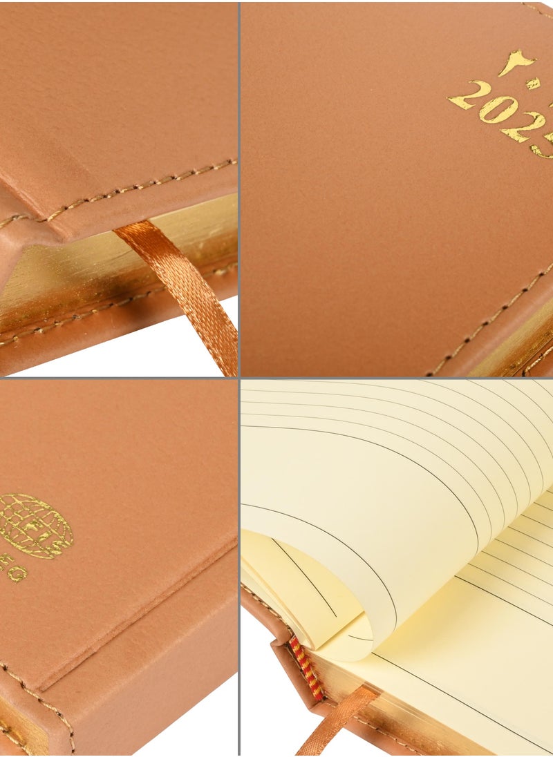 FIS FIS Golden A5 Diary 2025 (Arabic/English) Brown - FSDI26AEG25BR  - Image 3