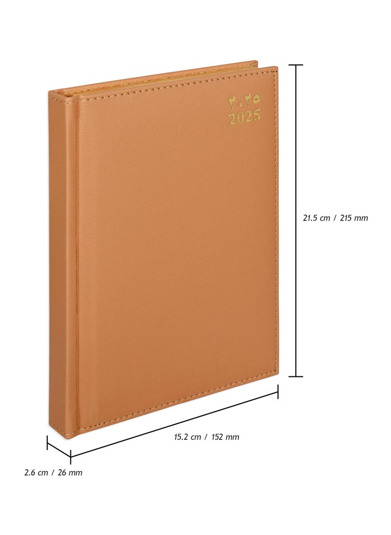 FIS FIS Golden A5 Diary 2025 (Arabic/English) Brown - FSDI26AEG25BR  - Image 4