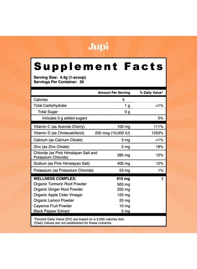 Jupi Hydration & Wellness Powder – Turmeric & Ginger shots, Vitamin C Supplement for Energy, Immune Support & Digestive Health – Vegan, Gluten-Free Drink Mix for Men & Women, Citrus Flavor 30 servings - Image 5