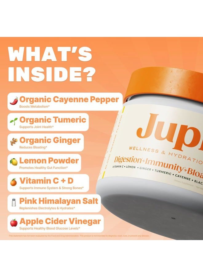 Jupi Hydration & Wellness Powder – Turmeric & Ginger shots, Vitamin C Supplement for Energy, Immune Support & Digestive Health – Vegan, Gluten-Free Drink Mix for Men & Women, Citrus Flavor 30 servings - Image 3