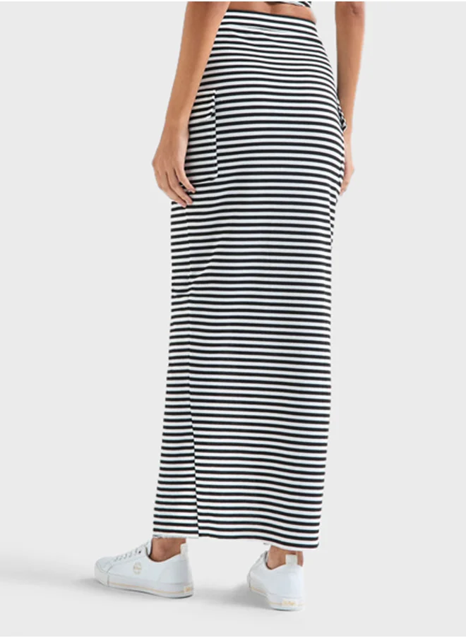 FAV Stripped Pocket Detail Skirt