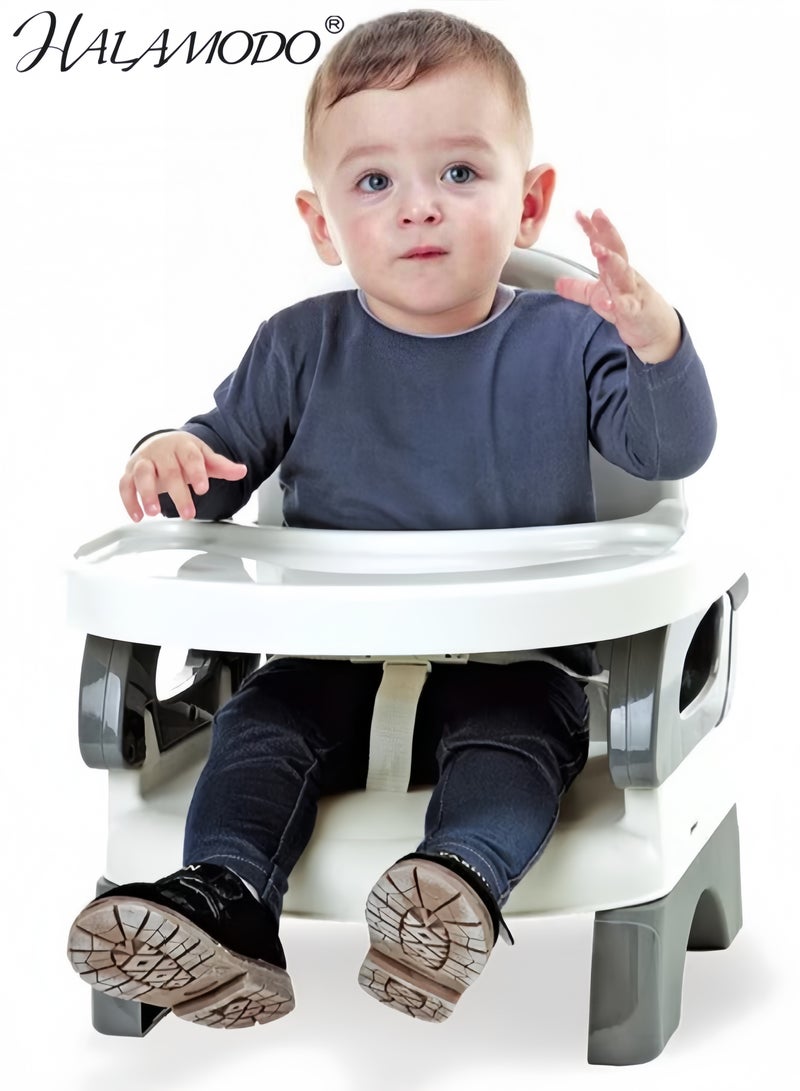 HALAMODO Deluxe Comfort Folding Booster Baby Base 2-in-1 Booster Feeding and Floor Seat with Self-Storing Tray Booster Feeding Seat - Image 3