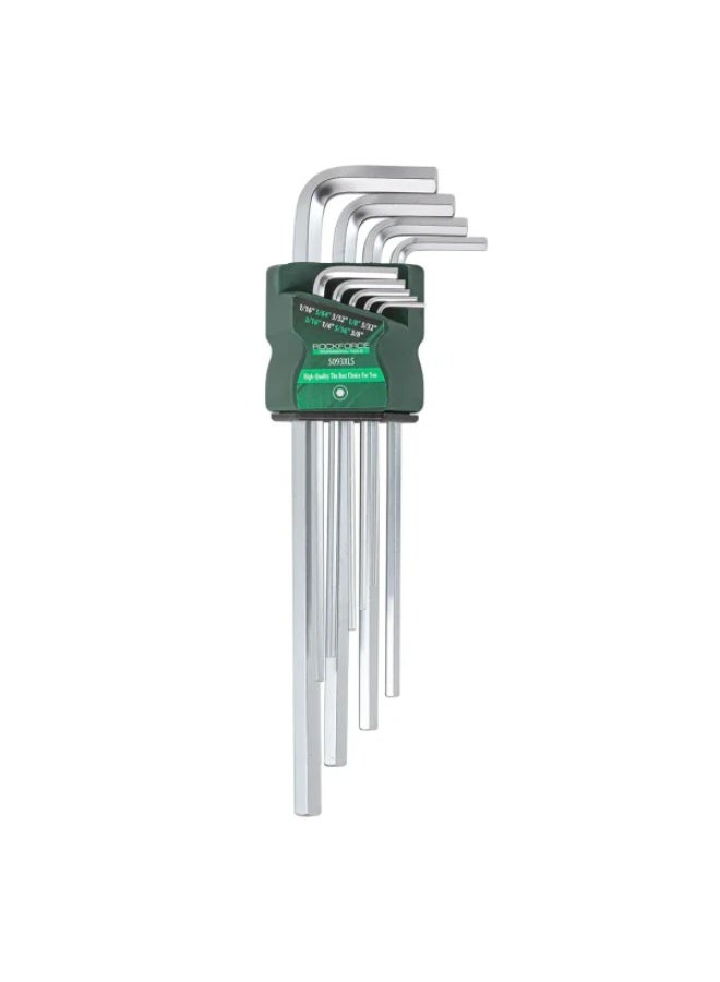 ROCKFORCE L-type Hex-wrenches set 9pcs (1/16", 5/64', 3/32", 1/8", 5/32", 3/16", 1/4", 5/16", 3/8"), in plasti - Image 2
