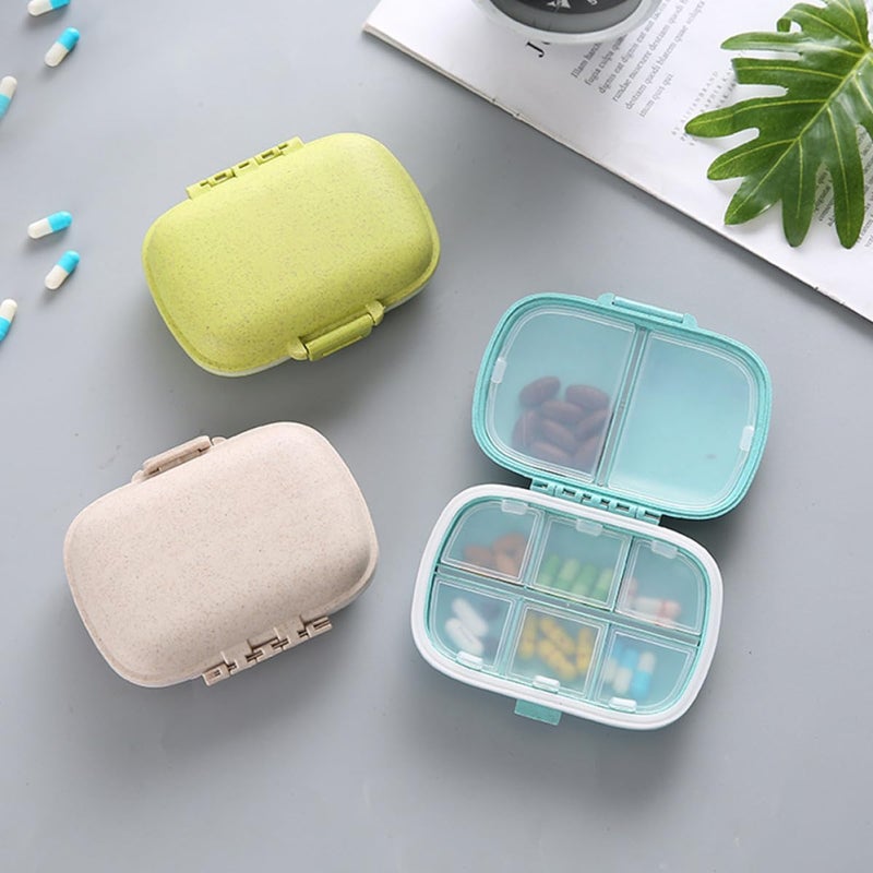 STAHAD 6pcs Portable Multi-Grid Medicine Organizer Pill Box, Detachable 8-Compartment Sealed Storage Case for Daily Household Medicine Supply Random Color - Image 5