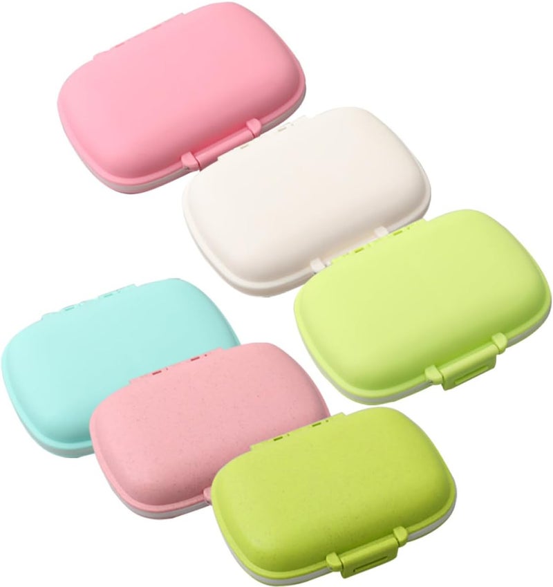 STAHAD 6pcs Portable Multi-Grid Medicine Organizer Pill Box, Detachable 8-Compartment Sealed Storage Case for Daily Household Medicine Supply Random Color - Image 1