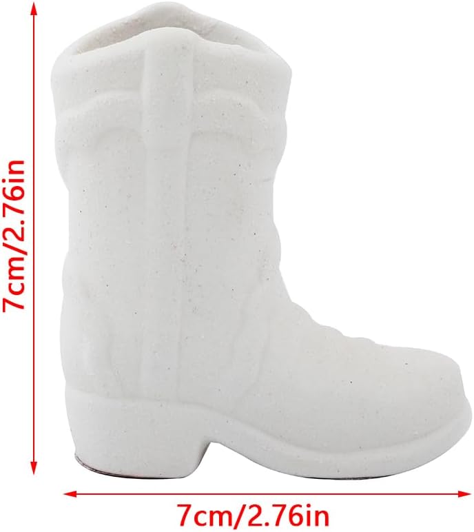 كلاراكو حامل أعواد ثقاب على شكل حذاء رعاة البقر، حامل أعواد ثقاب سيراميكي جميل مع مشعل أعواد ثقاب مصنوع يدويًا من السيراميك، مشعل أعواد ثقاب سيراميكي للمدفأة والشموع والحمام والمطبخ، أبيض (أعواد الثقاب غير متضمنة) - Image 2