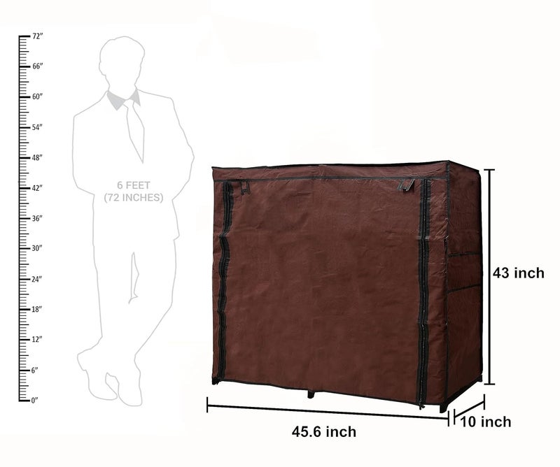 RAXON WORLD Multipurpose 12 Layer Collapsible PVC Pipes NonWoven 100GSM Fabric ShoeClothToyBooks WardrobeAmirah Brown - Image 4