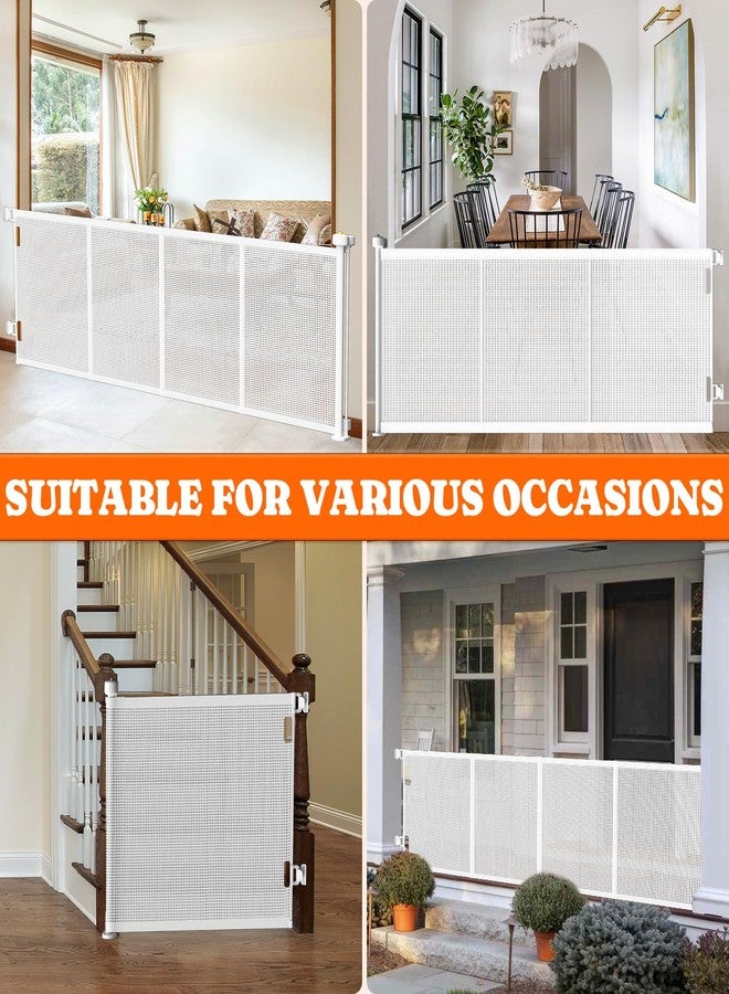 Pawtners Retractable Baby Gates Extra Wide, 41" Tall Extends up to 71" Wide, Dog Gate Indoor with for Stairs, Pet Gate with Support Rods for Doorways Hallways Indoor & Outdoor-White - Image 5