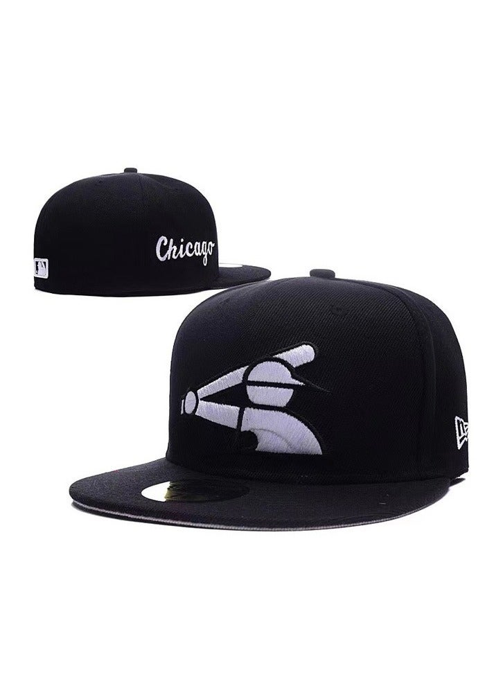 Embroidered Fitted Baseball Cap with Closed Back – Perfect for Sun Protection