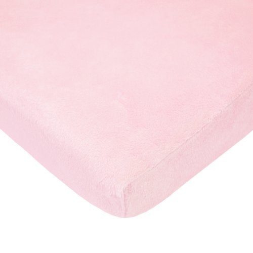 TL Care شريحة سرير مصغرة مريحة من TL Care مصنوعة من الشينيل الناعم 24" × 38"، شريحة محمولة دافئة ومريحة، وردية، للأولاد والبنات، تناسب معظم مراتب Pack N Play - Image 1
