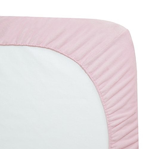 TL Care شريحة سرير مصغرة مريحة من TL Care مصنوعة من الشينيل الناعم 24" × 38"، شريحة محمولة دافئة ومريحة، وردية، للأولاد والبنات، تناسب معظم مراتب Pack N Play - Image 5