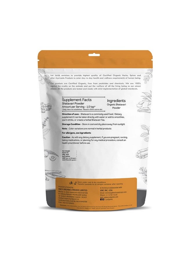 Just Jaivik Just Jaivik Organic Shatavari Powder - 227 Gm | Female Tonic & Herbal Health Supplement for Women's Hormonal Balance & Wellness | No Added Preservatives or Additives, Vegan, USDA,Jaivik Bharat And Non-GMO Approved - Image 2