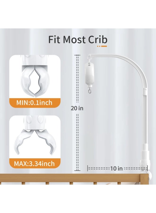 Baby Crib Mobile Arm with Music Box Spin Motor,23 Inch,Volume Control,3 Modes(Turn & Music,Turn Only, Music Only),Nursery Decor Hanger,Holder for DIY Clamp Mobile,35 Lullabies,30 Min Auto-Off - Image 2