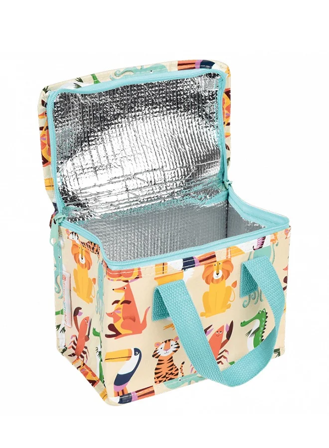 Rex London Colourful Creatures Insulated Lunch Bag – Kids Lunch Carrier with Bright Animal Design – Great for School Meals and Snacks