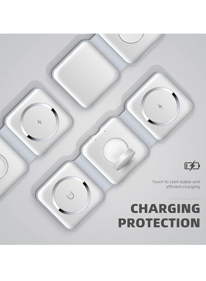 3 in 1 Wireless Charger,Magnetic Foldable Charging Station,Fast Wireless Charging Pad (WHITE) - Image 2