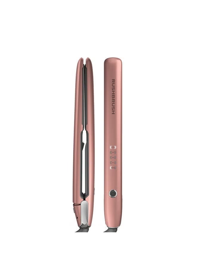 Rush Brush X3 Glam Straightener Rose Gold , Titanium Plates , Ionic , 230C , Fast Heat - Image 1