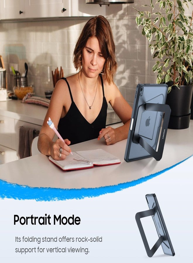 فينتي جراب Fintie المقاوم للصدمات لجهاز iPad Air مقاس 11 بوصة M3 (2025) / M2 (2024)، iPad Air 5 (2022) / الجيل الرابع (2020) مقاس 10.9 بوصة - غطاء صلب رفيع غير لامع مع حامل متعدد الزوايا وحامل قلم رصاص، أسود - Image 4