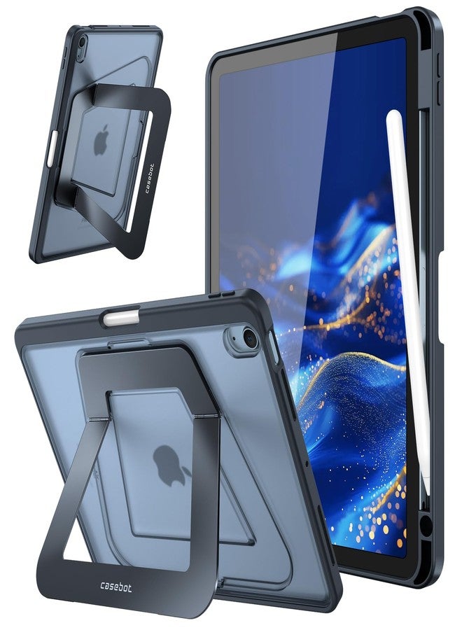 فينتي جراب Fintie المقاوم للصدمات لجهاز iPad Air مقاس 11 بوصة M3 (2025) / M2 (2024)، iPad Air 5 (2022) / الجيل الرابع (2020) مقاس 10.9 بوصة - غطاء صلب رفيع غير لامع مع حامل متعدد الزوايا وحامل قلم رصاص، أسود - Image 1