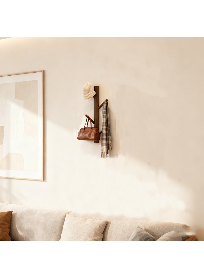 1pcs European Style Light Luxury Shelf Hanging Pole, Wooden Branch Shaped Wall Mounted Coat And Hat Rack, Creative Door Hook, Suitable For Bedrooms, Kitchens, Living Rooms, Etc - Image 1