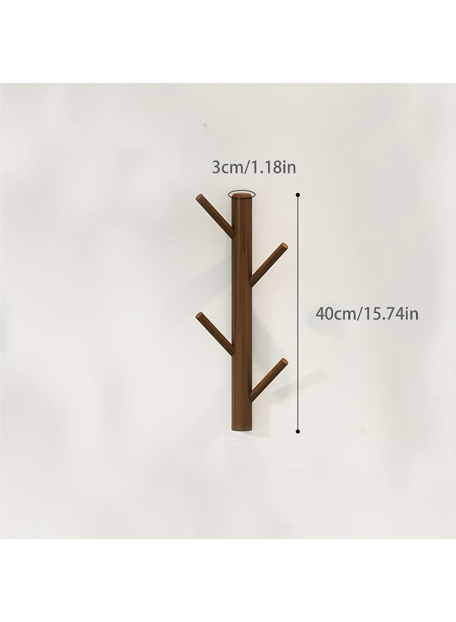 1pcs European Style Light Luxury Shelf Hanging Pole, Wooden Branch Shaped Wall Mounted Coat And Hat Rack, Creative Door Hook, Suitable For Bedrooms, Kitchens, Living Rooms, Etc - Image 3