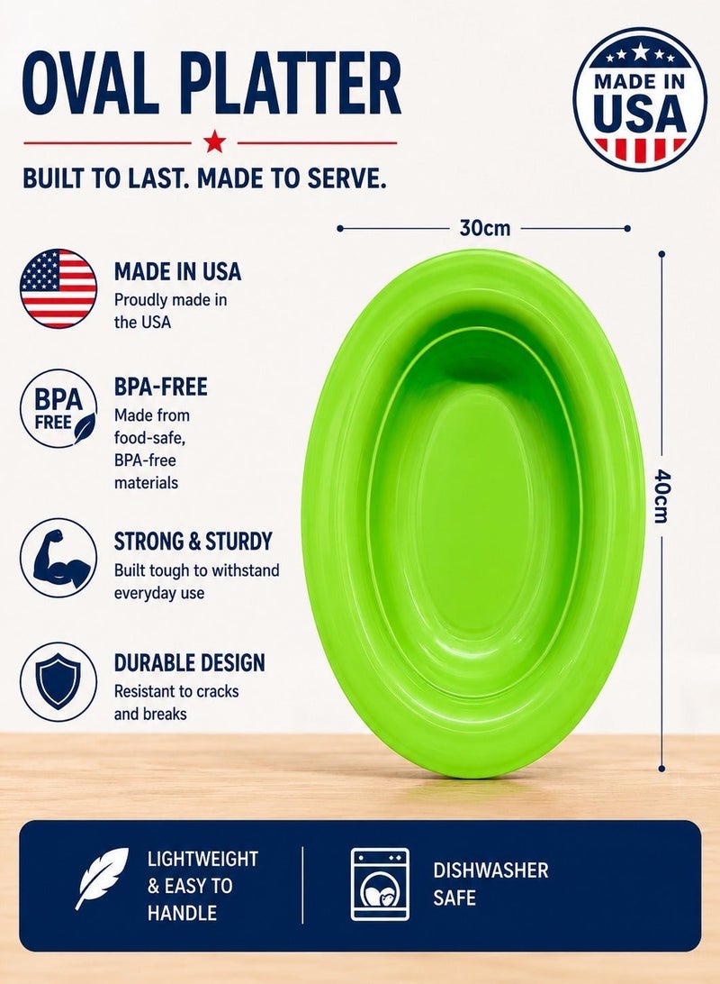 Plastic Serving Platter 6pcs Green - Image 4