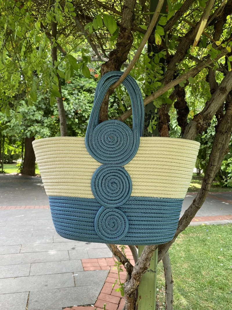 بدز ديري Jute Straw Look Handbag Beach Bag Shoulder Bag