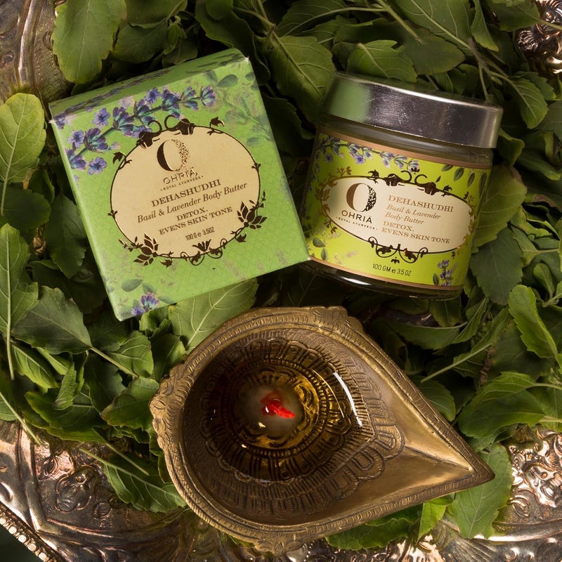 Ohria Ayurveda Dehashudhi Basil  Lavender Body Butter  Detox Hydrating and Evens Skin Tone  For All Skin Types  100g - Image 2