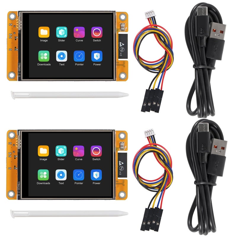 MELIFE 2PCS 2.8" inch ESP32 Display, ESP32 Module ESP32-2432S028R WiFi+BT Dual-core TFT Module ILI9341 Driver for Arduino IoT, ESP32 Development Board 240X320 Smart LCD Display Screen - Image 1