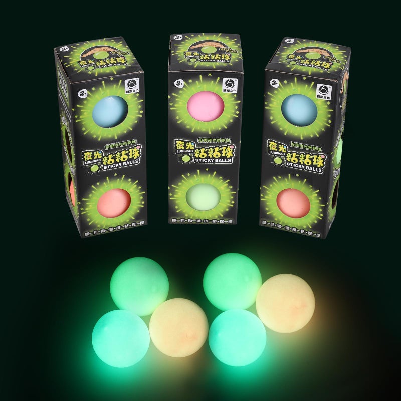 FauKait 3pcs 24in Lumi BallsDream BallsGlow in The Dark Sticky Balls That Stick to The CeilingStress Relievers Stress Balls for Kids and AdultsElevated BallsASMR Cool Stuff for TeensStocking Stuffers - Image 3
