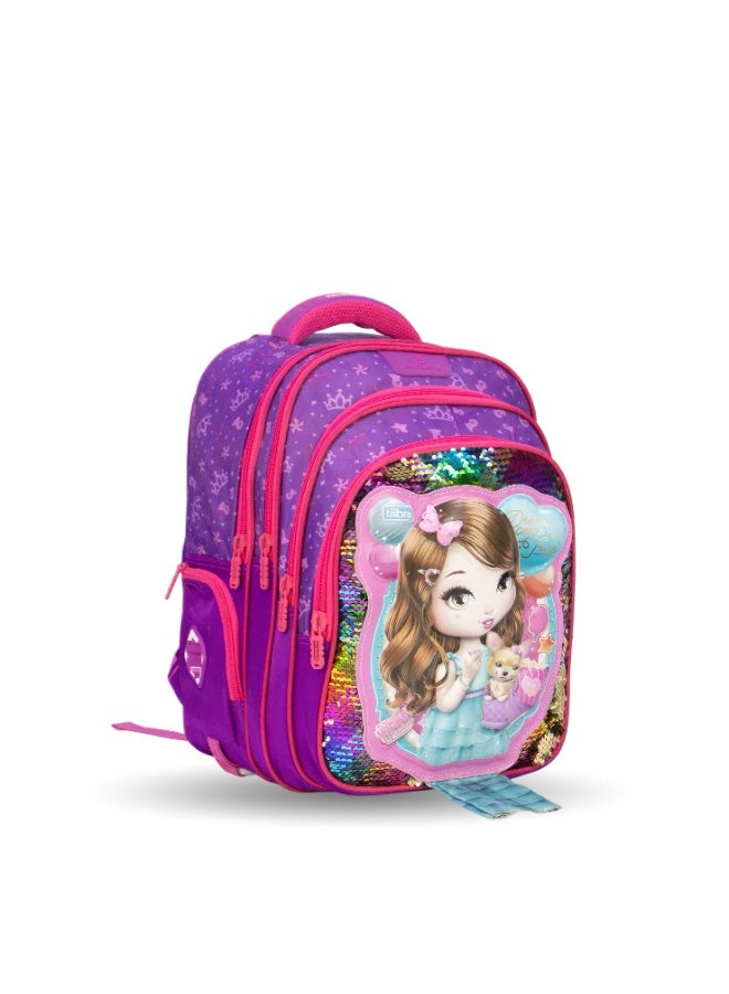 Fantastic QY011 FANTASTIC Kids Backpack, Purple with Star Pattern, Multi-Pocket, with Attractive Graphics - Image 1