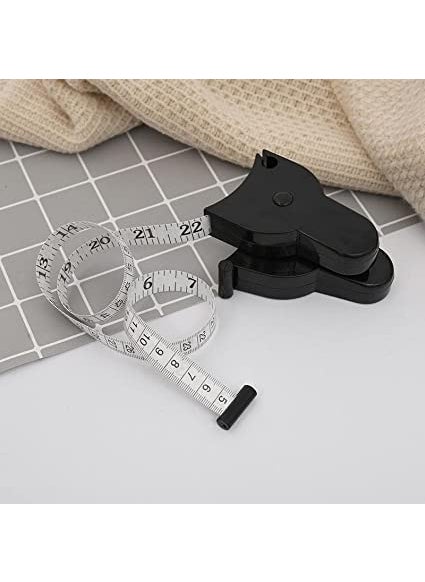 KPS KPS Measuring Tape for Body Measure with Lock Pin Push Button 150 cm Long Tap for FitnessSewingTailoring materials White Retractable inch tape Fat Measurement PACK OF 1 easy to use  - Image 2