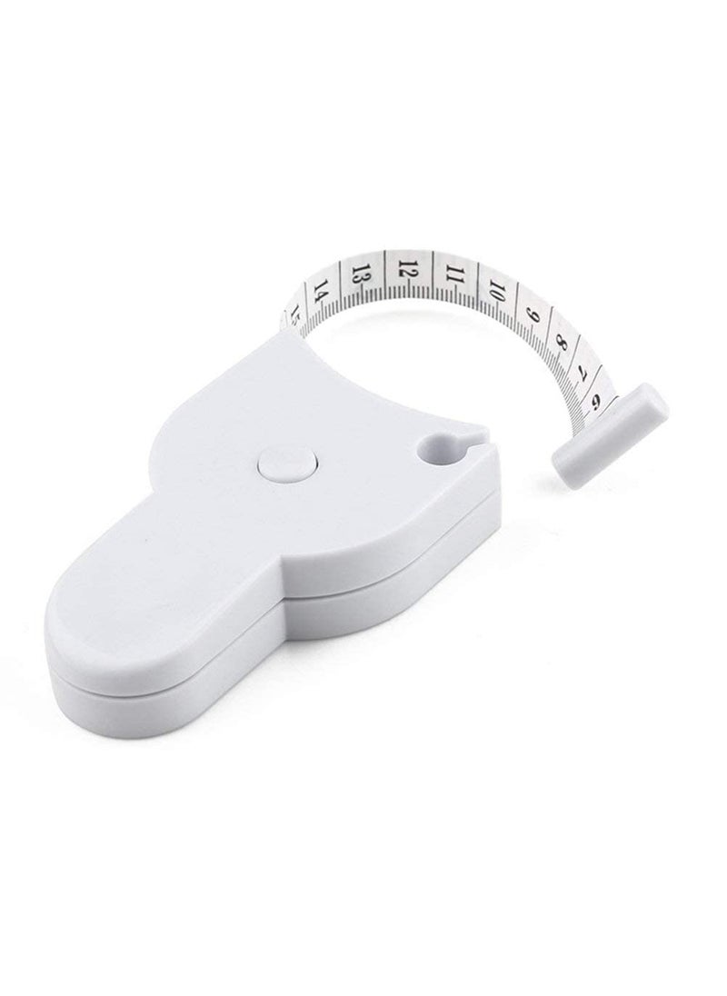 KPS KPS Measuring Tape for Body Measure with Lock Pin Push Button 150 cm Long Tap for FitnessSewingTailoring materials White Retractable inch tape Fat Measurement PACK OF 1 easy to use  - Image 1