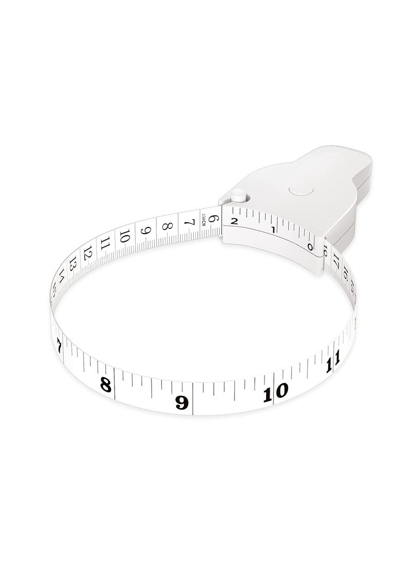 KPS KPS Measuring Tape for Body Measure with Lock Pin Push Button 150 cm Long Tap for FitnessSewingTailoring materials White Retractable inch tape Fat Measurement PACK OF 1 easy to use  - Image 5