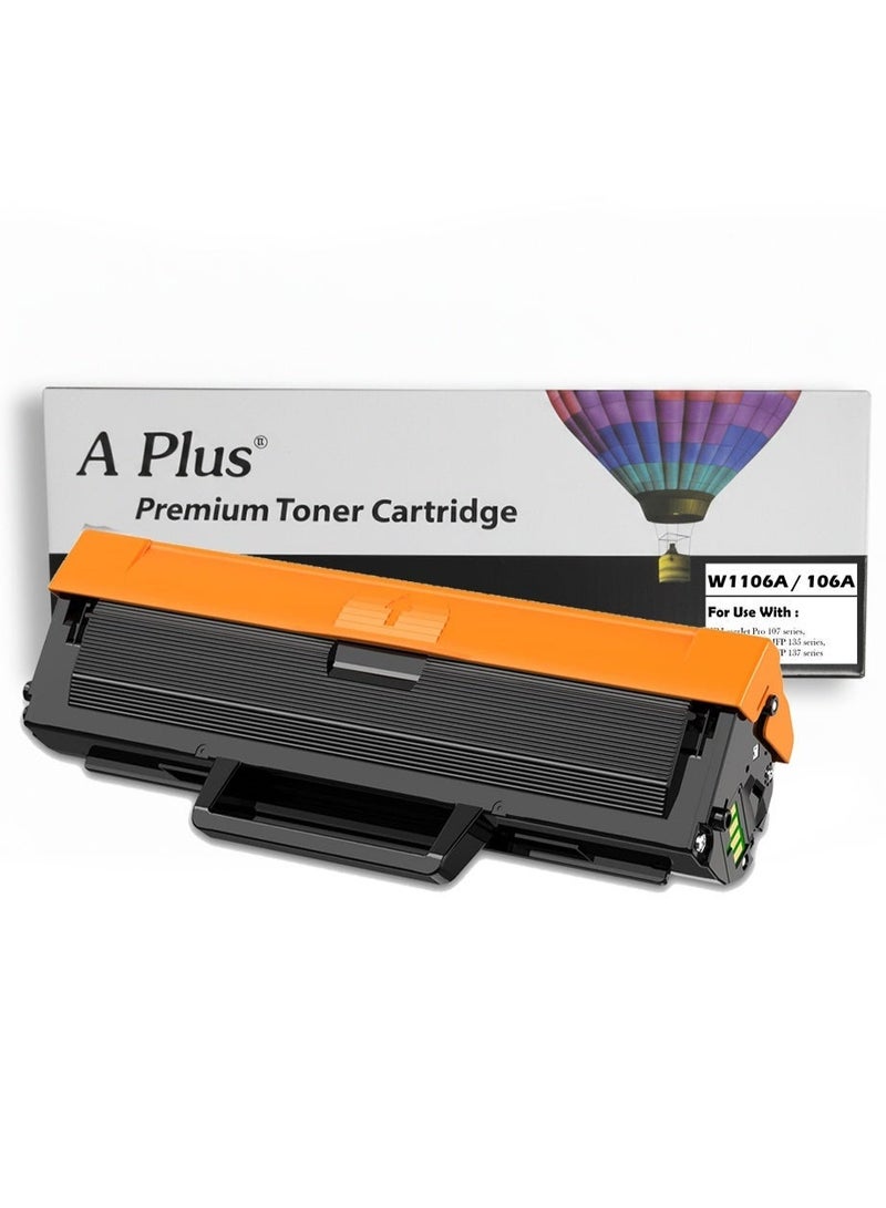 APlus 106A / W1106A Compatible High-Volume Toner (1000 Page Yield) | Streak-Free Quality for HP LaserJet Pro 107, MFP M135, M137 Printers - Image 1